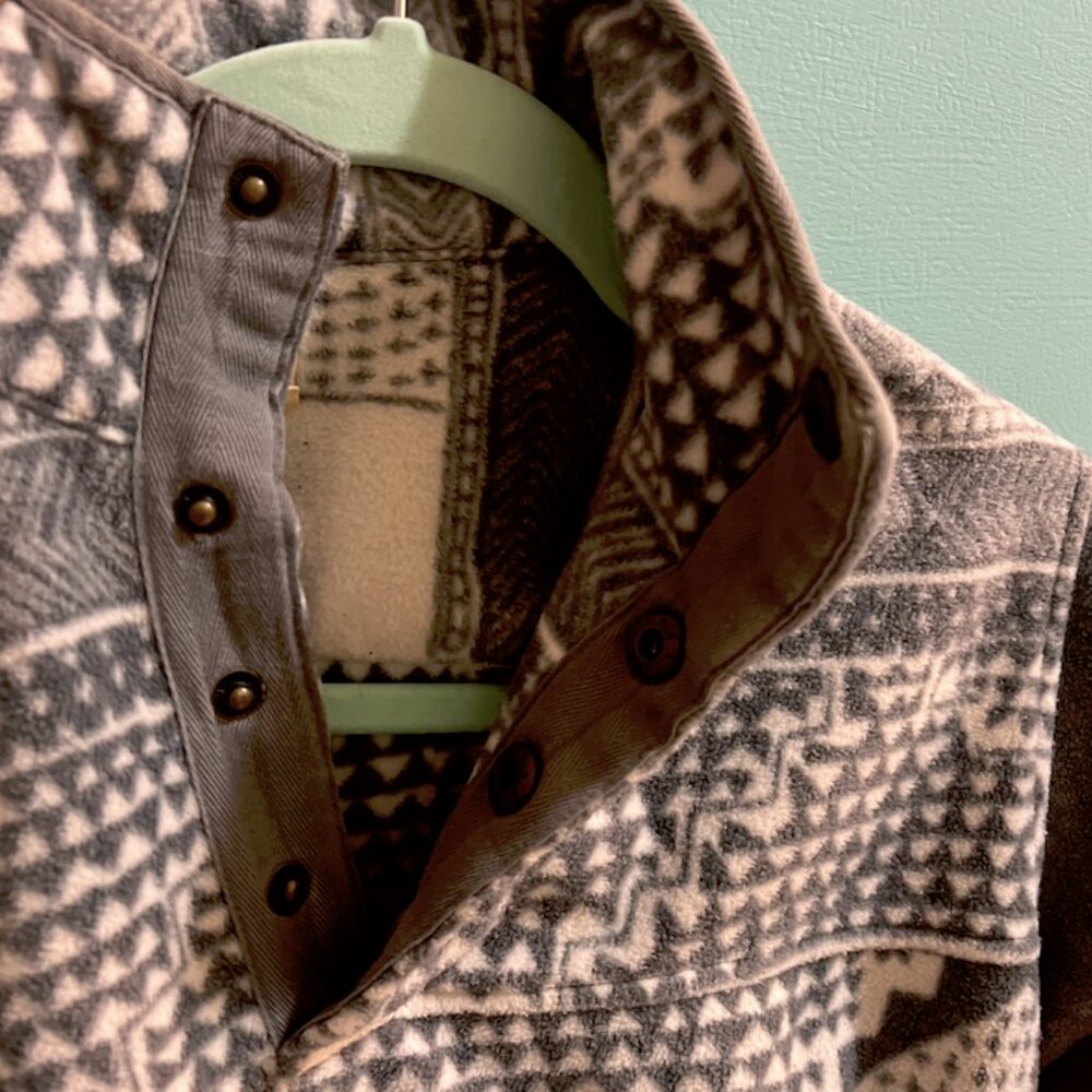O'Neill Quarter Button Pullover Patterned Fleece Sweater - Picture 3 of 9